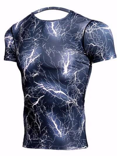 Remera De Compresión Cordee Rashguard Con Estampado 3D Lightning Para Hombre Ideal Para Crossfit Y Culturismo