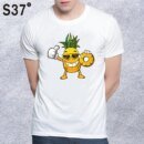 Remeras Con Estampado 3D De Piña Y Manzana Para Hombre Cuello Redondo