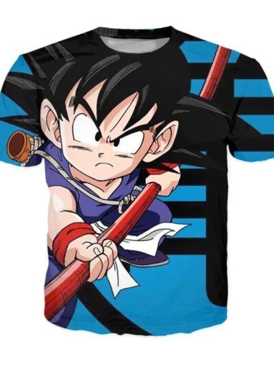 Remera Japonesa Animada En 3D De Kid Goku: ¡Fue Divertido