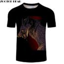 Remera De Manga Corta Con Diseño De Serpiente Y Oso En 3D De Hombres Lobo Para Mujer