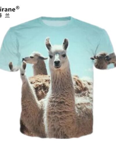 Remeras Divertidas De Manga Corta Informales Con Diseño De Animales En 3D Para Mujer Y Hombre