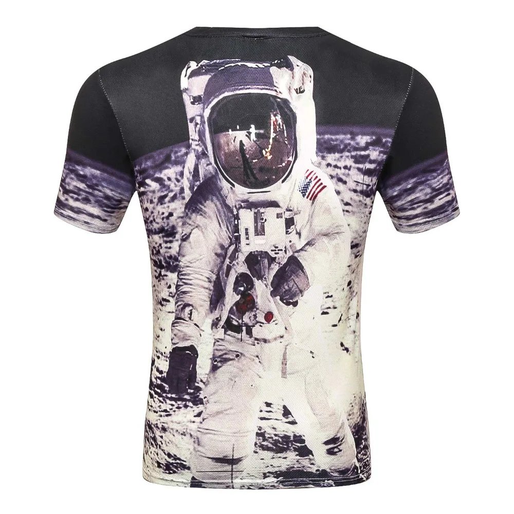 Remera Espacial Para Hombre Remera Estampada 3D Divertida Para Niño Con Astronauta En La Gran Luna De Verano