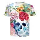 Remera De Verano Para Hombre Con Estampado 3D De Calavera Espía Color Rosa Estilo Casual