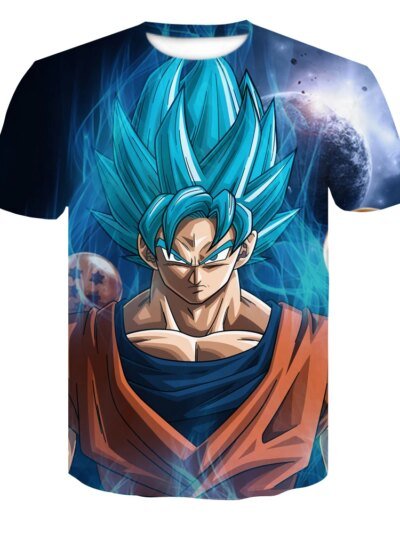 Remera Super Saiyan Dragon Ball Z Animada En 3D Goku Was Tee Tops Hombres Niños