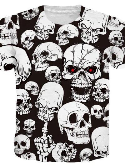 Remeras Estampadas De Calaveras Para Hombre Remeras De Verano Remeras Casuales Remeras Divertidas Para Mujer