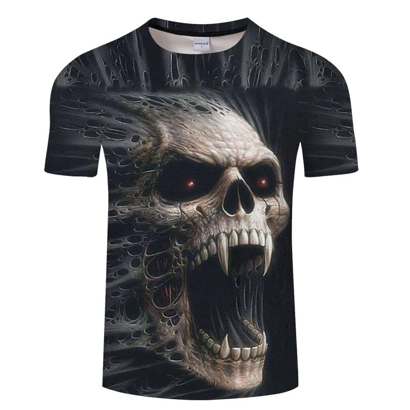 Remera 3D De Terrior Bears Remera De Calavera Manga Corta Verano