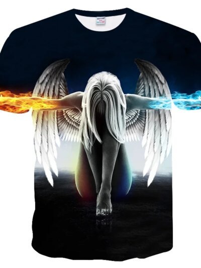 Remera Divertida 3D Slimmer Para Hombre Mujer Con Estampado De Ángel Galáctico Renacentista