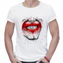 Remera Retro 3D Con Risa Asesina Informal Para Hombres Frikis