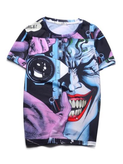 Remeras Novedosas Del Joker En 3D Diseño De Dibujos Animados Ropa De Verano