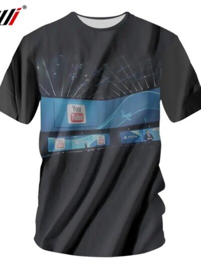 Remera De Manga Corta 3D Harajuku Con El Logotipo De Youtube
