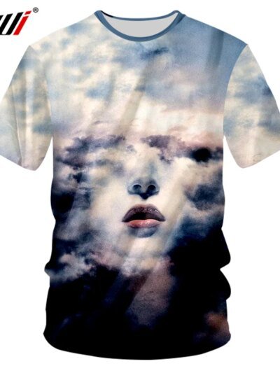 Remera Informal Con Estampado De Nubes Y Estilo Punk Para Hombre 3D