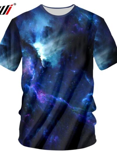 Remera 3D Hip Hop Para Hombre Estilo Casual Con Estampado De Galaxia Espacial