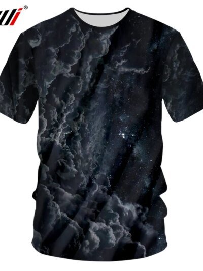 Remeras Casuales Para Hombre Con Estampado De Galaxia Y Espacio Exterior En 3D Y Nubes