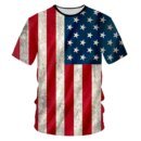 Remera Sexy 3D De Ee Uu Con Estampado De Bandera Estadounidense A Rayas De Manga Corta Para Hombre
