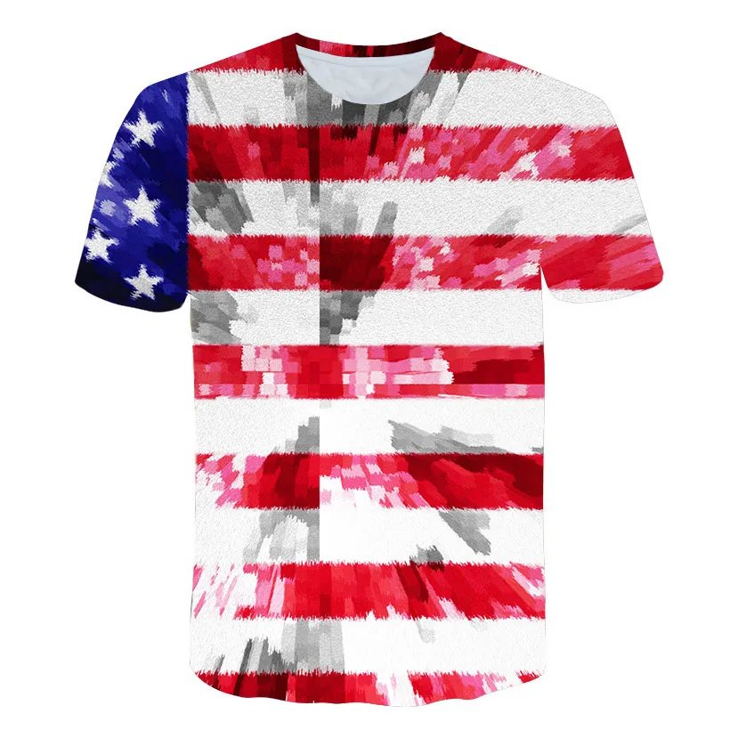 Remera De Ee Uu Para Hombre Remera Sexy De Rayas Con Estampado 3D Para Mujer Con Bandera Estadounidense