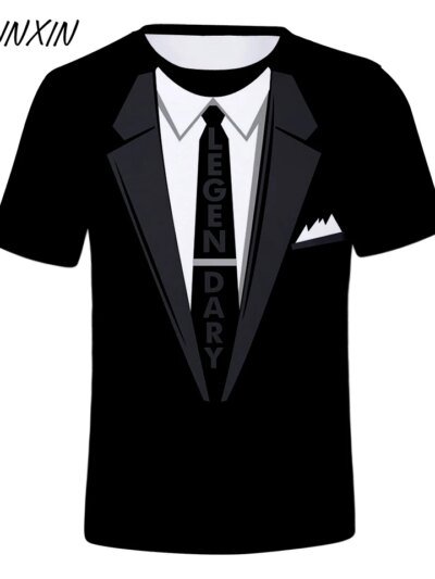 Remera De Algodón De Manga Corta Para Hombre Y Mujer Estilo Harajuku Con Dos Piezas Falsas