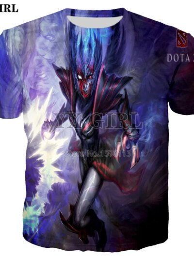 Remera Estampada De Verano Con Gráficos 3D De Dota 2 Para Chicas No Harajuku