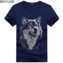 Remera De Algodón De Verano Nueva Divertida Hombre Lobo 3D Extendida Llegada