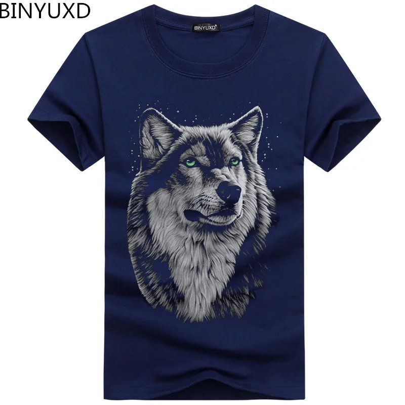 Remera De Algodón De Verano Nueva Divertida Hombre Lobo 3D Extendida Llegada
