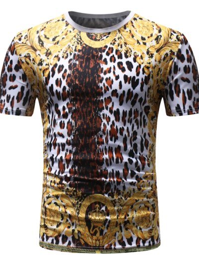 Remeras De Manga Corta Con Estampado De Leopardo En Tallas Grandes De Verano En 3D