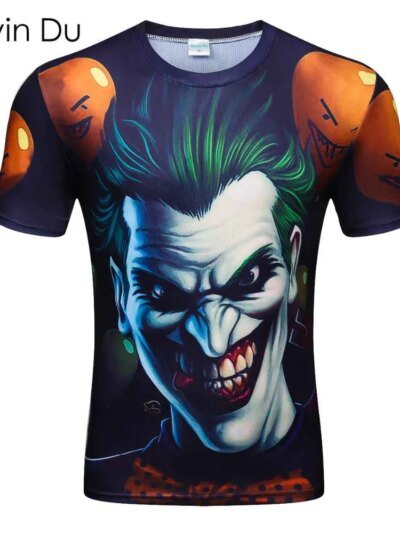 Remera De Verano Animada Con Estampado 3D De Payaso Zombi Y Póker De Hip Hop Para Hombre